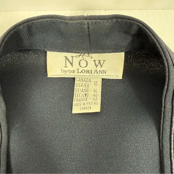 Vtg NOW by Lori Ann Navy Blue Beaded Blazer Shoulder Pads Size 12 Made in Canada - Picture 6 of 16